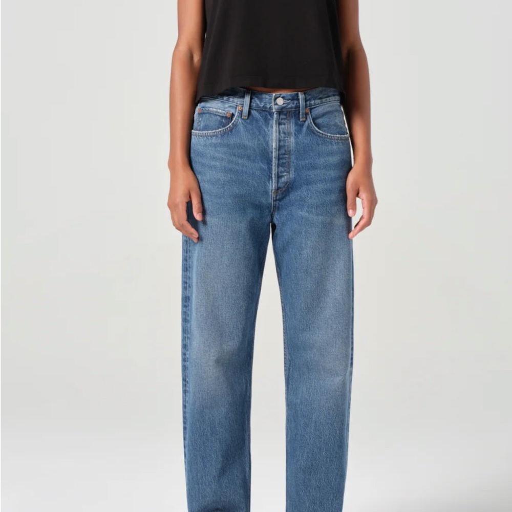 Agolde Mid-Rise 90s Blue Straight Jeans